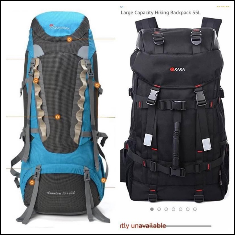 Pair of large volume backpacks - backpacking